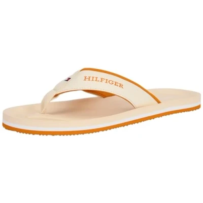 Image of Tommy Hilfiger Men Flip Flops Comfort Beach Sandal, White (Calico), 40