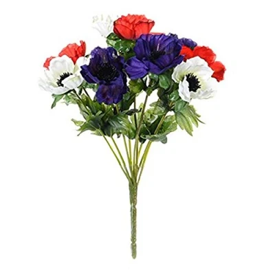 Image of CB Imports Artificial Anemone Bush 27 cm Purple, White and Red