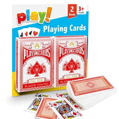 Image of SOL 2pk Plastic Playing Cards UK Deck of Classic for Adults Pack Standard Card Decks Pokers Play