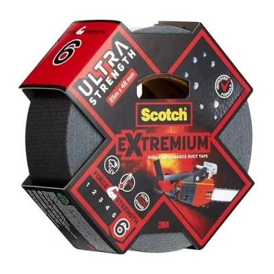 Image of Scotch Extremium ULTRA High performance Duct Tape, 25 m x48 mm Strong, Instant Adhesion, Ideal for the Toughest Repairs, even Metal, Water and UV Resistant, Hand Tearable