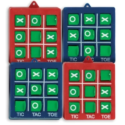 Image of Tic Tac Toe Favors Vibrant Assorted Plastic Colors Perfect Party Activity &amp; Gift 4ct