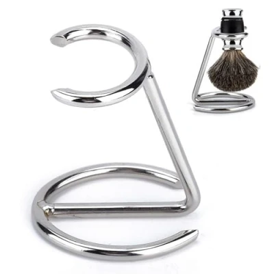 Image of Fictory Shaving Razor and Brush Stand, Stainless Steel Holder Fashionable Stand Shave Barber Tool for Salon Home Travel Use