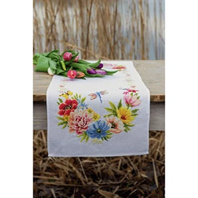 Image of Vervaco Table Runner Cross Stitch Kit, Multicoloured, 32x84cm