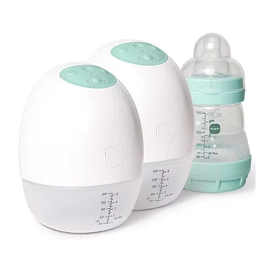 Image of MAM Move Double Wearable Breast Pump, Hands Free with 3 Modes and Silent Milk Portable Pump Soft Silicone Funnels, Newborn Essentials