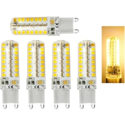 Image of 5pcs 5W G9 LED Bulbs, Equivalent 50W Energy Saving Light Bulb.Super Bright 450LM with 2835 SMD 64 LEDs AC200 240V Warm White.