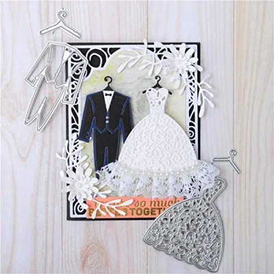 Image of Metal Cutting Dies, YunTrip Wedding Dress Suit Dies Cut Stencils for DIY Scrapbooking Photo Decorative Embossing Paper Invitation Card Making