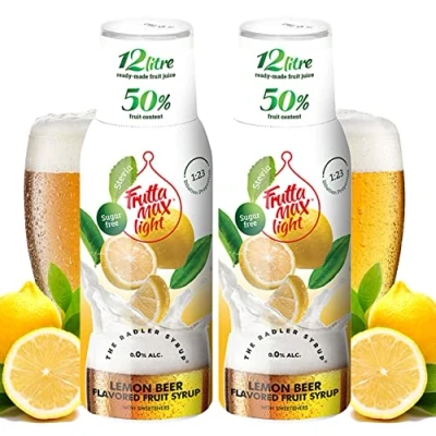 Image of 2 Pack Light Low Carb Fitness Syrup by FruttaMax Zero Sugar with Stevia 50% Fruit Content 500ml (2 x Lemon Radler Light)