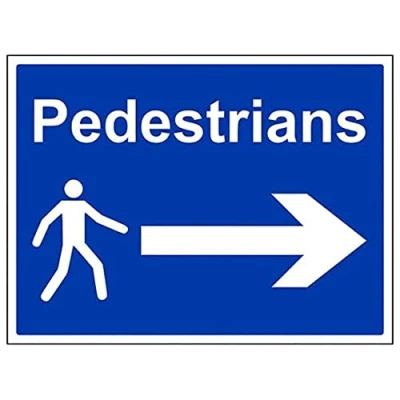 Image of V Safety Eco Friendly Mandatory General Pedestrians, Arrow Right 400 X 300mm