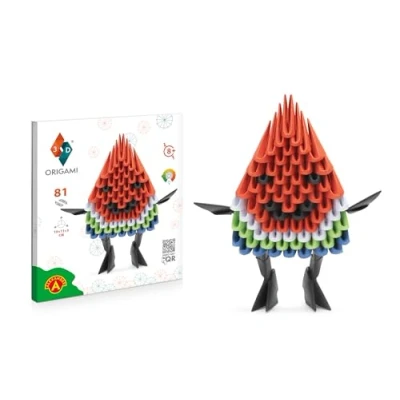 Image of Origami 3D Beautiful Paper Sculpture with Patented Components and understandable Building Instructions, from 8 Years (Watermelon)