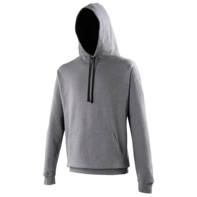 Image of AWDis Men&#039;s Varsity Hoodie, Multicoloured (Charcoal/Jet Black), Large