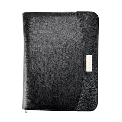 Image of Arpan A5 Zipped Business Executive Conference Folder with Calculator &amp; Pad Ring Binder Portfolio Black
