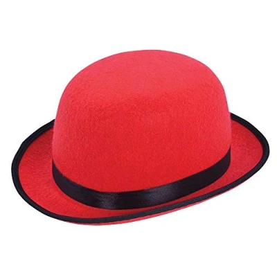 Image of Bristol Novelty BH637 Bowler Hat, Unisex Adult, Red, One Size