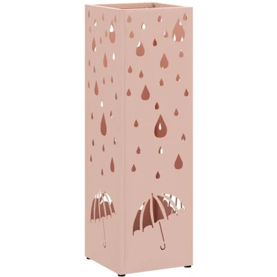 Image of vidaXL Umbrella Stand Pink Metal Medium Decorative Inlays
