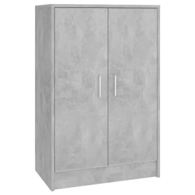 Image of vidaXL shoe cabinet Engineered Wood, Modern Scandinavian Style, Large Space, Concrete Grey Colour, 60x35x92 cm, Requires Assembly.