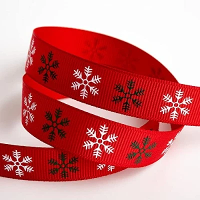 Image of Italian Options Snowflake Christmas Ribbon 16mm x 5m Red