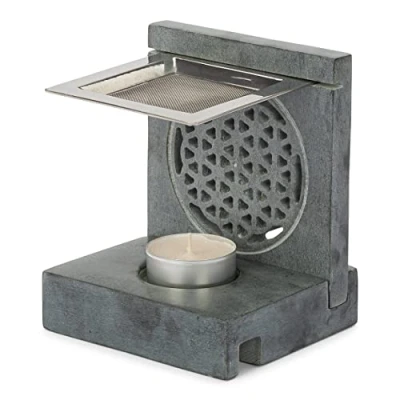 Image of NKlaus incense burner flower of life grey strainer 40624