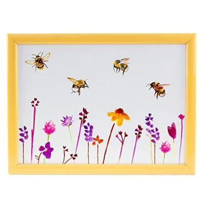 Image of Lap Tray Pretty Water Colour Busy Bees Design by Jennifer Rose Gallery, 44 x 34 6cm