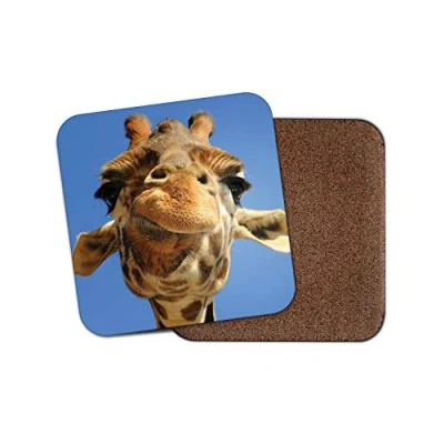 Image of 1 x Cute Giraffe Drinks Coaster Safari Africa Animal Wild Zoo Nature #8956
