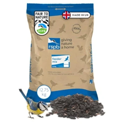 Image of RSPB Wild Bird Food for Small Birds, Nutritious Seed Mix with Sunflower Seeds, Rich in Oil, Made the UK, Suitable Year Round Feeding (12.75kg)