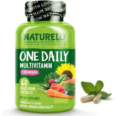 Image of NATURELO One Daily Multivitamin for Women with Natural Food Based Vitamins, Minerals, Fruit &amp; Vegetable Extracts Best Maintaining Essential Nutrients 60 Vegan Capsules 2 Month Supply