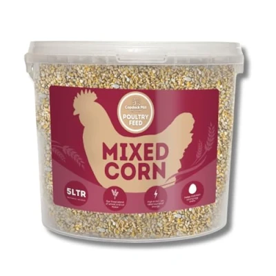 Image of Copdock Mill Mixed Corn Poultry Feed 3.5kg / 5 Litre Tub Food for Chickens and Adult Laying Poultry, Ducks, Geese, Bantams 100% Natural