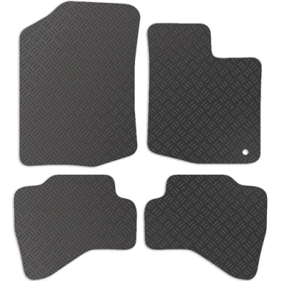 Image of Carsio Rubber Car Mats For Toyota Aygo 2005 2014 (one clip) Tailored Fit Floor Mat Set Complete Accessory Black Custom Fitted All Weather &amp; Heavy Duty, Anti Slip Backing with Clips