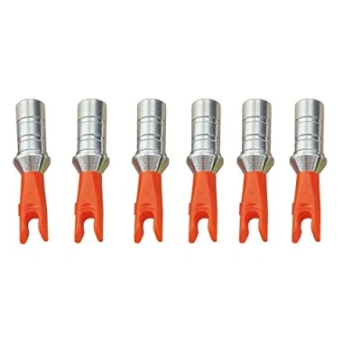 Image of SHARROW 30Pcs Archery Arrow Aluminum Pin Nock and Plastic Nocks for ID 6.2mm Shaft (orange)