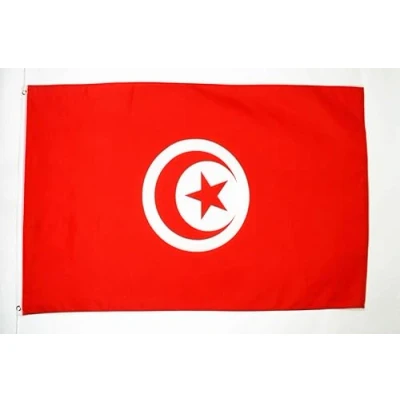 Image of AZ Flag Tunisia Large 5x8 Ft 100D Polyester Tunisian Big Banner with Two Metal Grommets Fade Resistant Vivid Colors 5&#039; x 8&#039; Feet 250x150 Cm