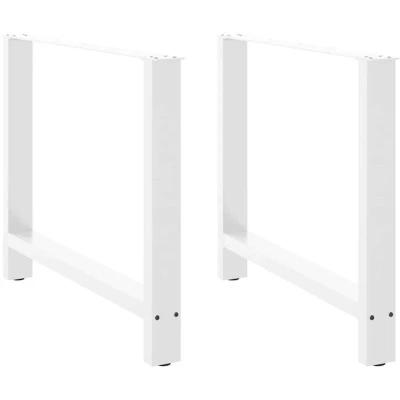 Image of vidaXL Coffee Table Legs White 2 Pieces 100 x (72 73) cm Steel