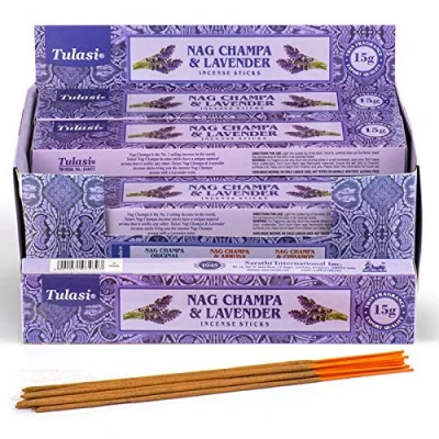 Image of Nag Champa Tulasi Incense Sticks Lavender