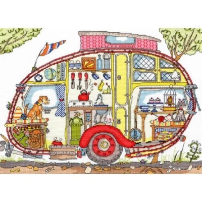 Image of Bothy Threads Cross Stitch Kit Cut Thru&#039; Vintage Caravan