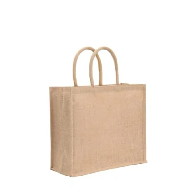 Image of 2 x Jute Shopping Bag Natural Hessian Bags (Medium, Natural)
