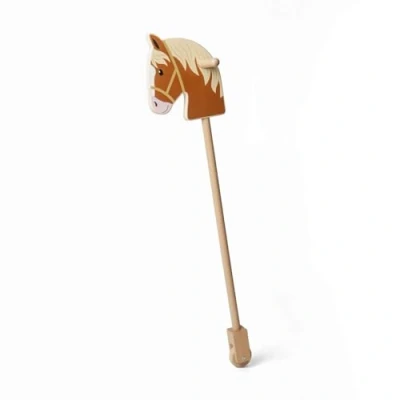 Image of Bigjigs Toys Wooden Hobby Horse Ride On Stick Horses, Pretend Play Pony, Gifts For Toddlers, Sustainably Made with Eco Friendly Wood, Age 18+ Months