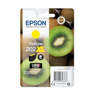 Image of Epson 202XL Yellow Kiwi High Yield Genuine, Claria Premium Ink Cartridge