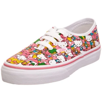 Image of Vans Unisex Adult Carmine Lace Up Trainers, Hello Kitty Black Canvas, 13 UK Child