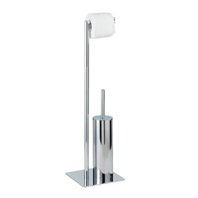 Image of WENKO 18562100 Free Standing Toilet Brush Recco Steel, 20 x 71.5 cm, Chrome