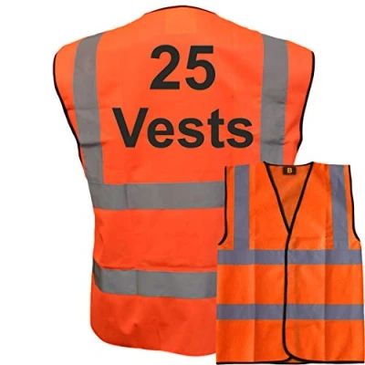 Image of 25 Orange Hi Vis Safety Vests, Conforms to EN20471, Bulk Discounts, Brook Vest