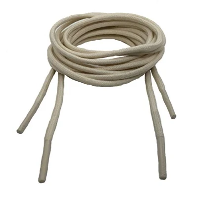 Image of Big Laces Round Natural 5mm wide 120cm long Waxed Shoelaces