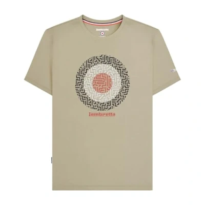 Image of Lambretta Mens Geo Target Logo Short Sleeve Crew Neck T Shirt Stone M