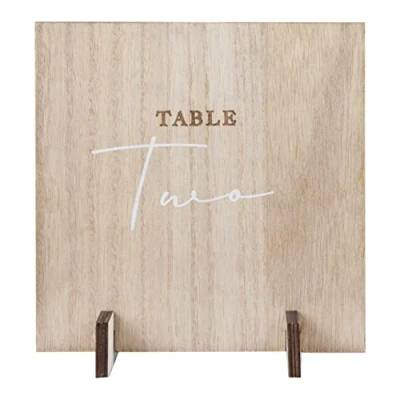 Image of Ginger Ray Botanical Wedding White Wooden Table 15cm, Numbers 1 12