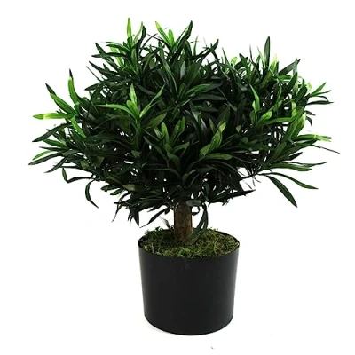 Image of Leaf Artificial Small Bonsai Tree, 40cm Podocarpus
