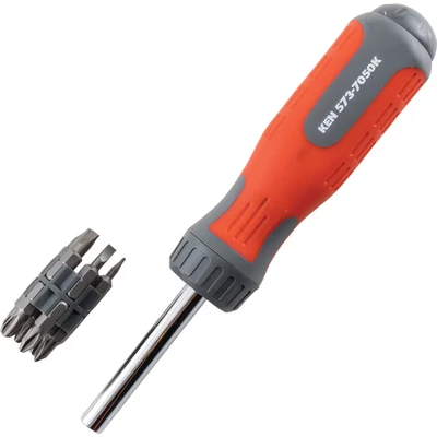 Image of Kennedy 1/4&quot; Hex Bit Ratchet Driver Set comes with 10 Bits