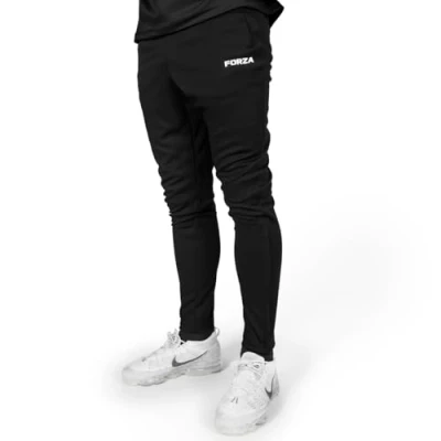 Image of FORZA Men&#039;s Tracksuit Bottoms [XS XXL] Featuring a Tapered Leg Design &amp; Zip Pockets Perfect for Football Training, Jogging and Casual Wear (UK, Alpha, M, Regular, Black)