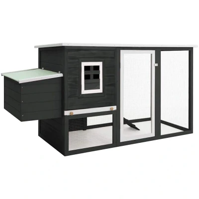 Image of vidaXL Outdoor Chicken Cage Hen House with 1 Egg Grey Wood