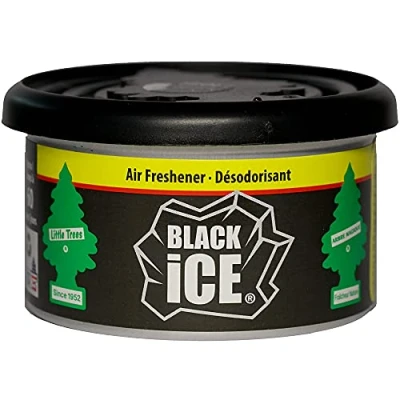 Image of Little Trees Air Freshener Fiber Can LTFC724 Black Ice Fragrance For Car Home Boat Caravan Single Pack