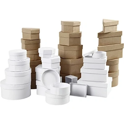 Image of Boxes Bulk Buy White and Brown 30 Assorted Designs