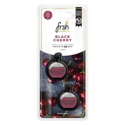 Image of FRSH Scents FR9170 Black Cherry x2 Mini Vent Clip Deluxe Diffuser Air Freshener Lifespan of Upto 90 Days Ideal for any Sized Car