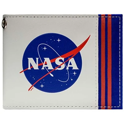 Image of NASA Space Agency Patch Astronaut Spacesuit Wallet Bi Fold ID &amp; Card Holder, White