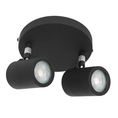 Image of Upround Twin Spotlight Matt Black IP44