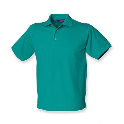Image of Henbury Heavy Pique Polo Shirt : Color Jade Size XXL